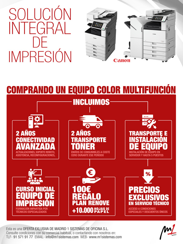 Solucion integral de Impresion: Maquina+instalacion+servicio tecnico+curso+100euros y 10.000 hojas de regalo